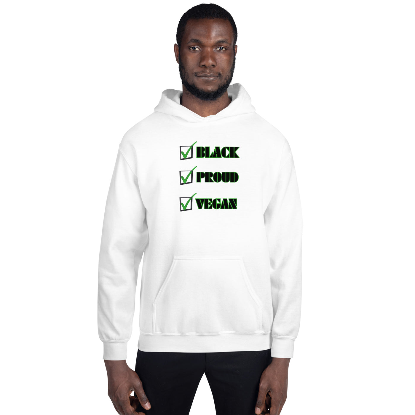Black Proud Vegan Men's Hoodie